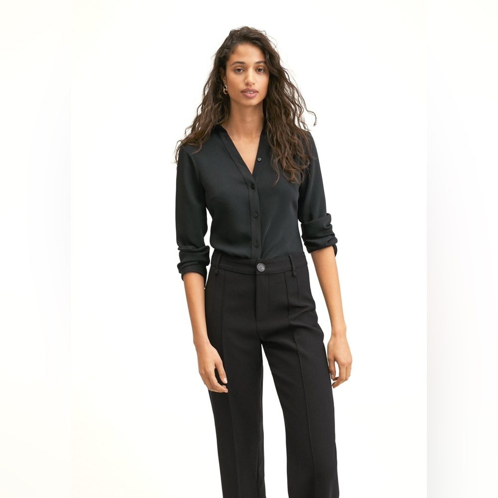 Mango Black Boot Cut Trouser Pants - Picture 4 of 13